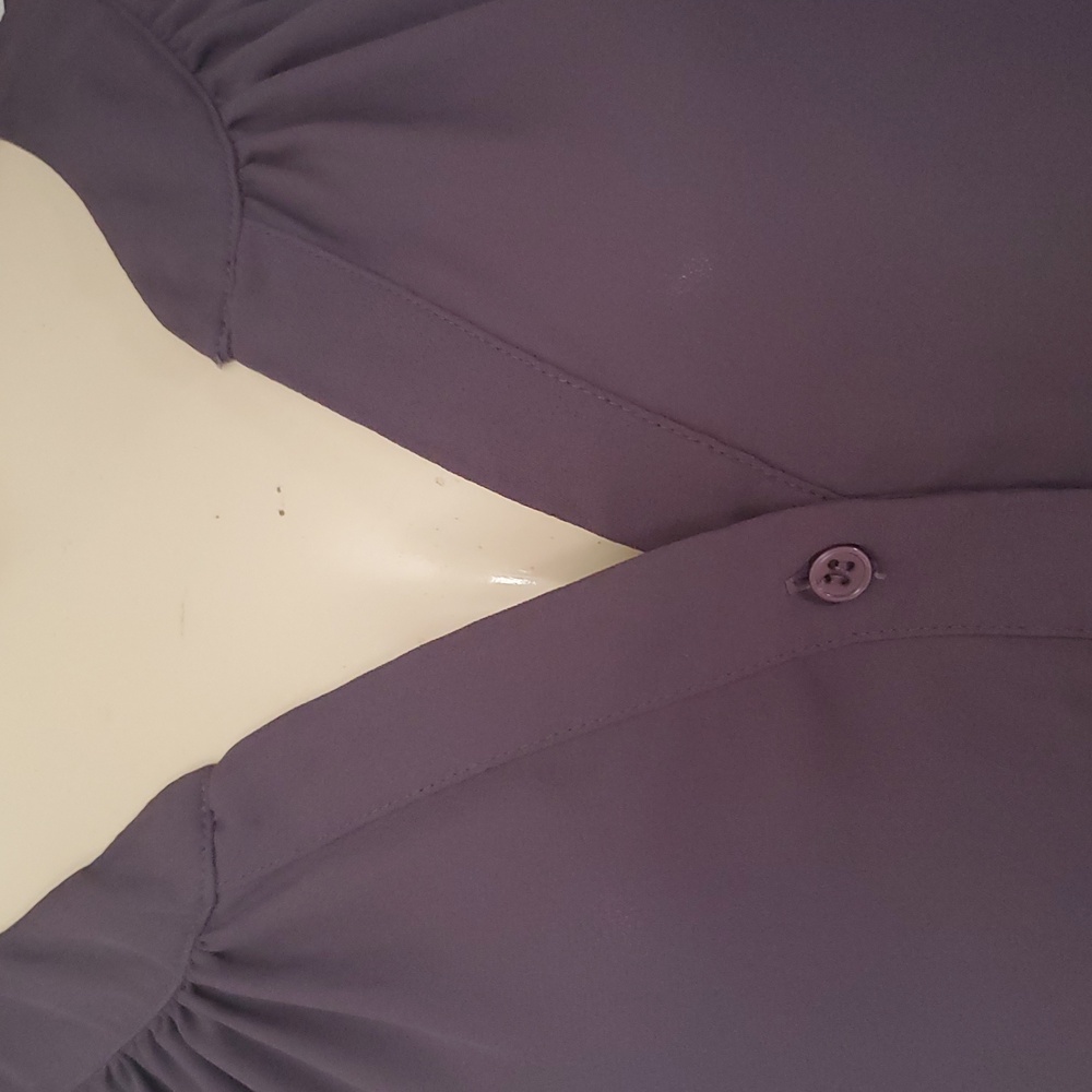 Bellatrix Brown Long Elastic Cuff Of The Sleeve Buttoned Blouse Size M - Picture 4 of 12